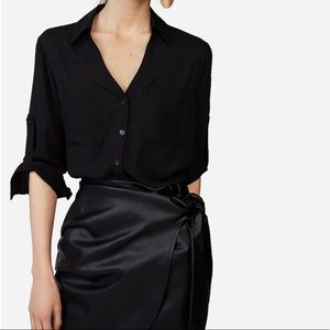 NWT EXPRESS Turquoise Slim Fit Portofino Blouse